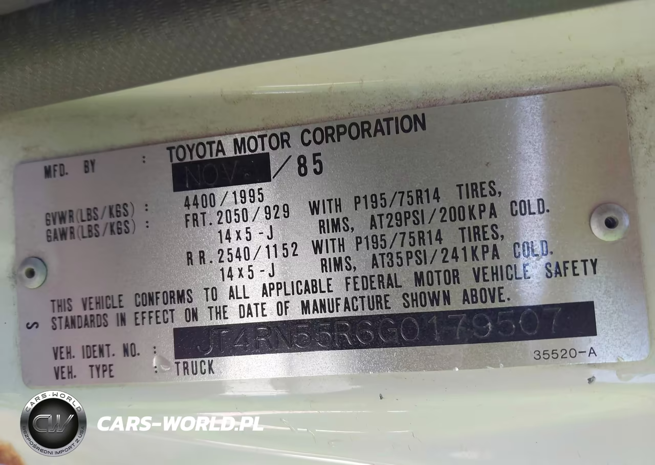 1986 Toyota Pickup 1-2 Ton Rn55 VIN:JT4RN55R6G0179507 - 9