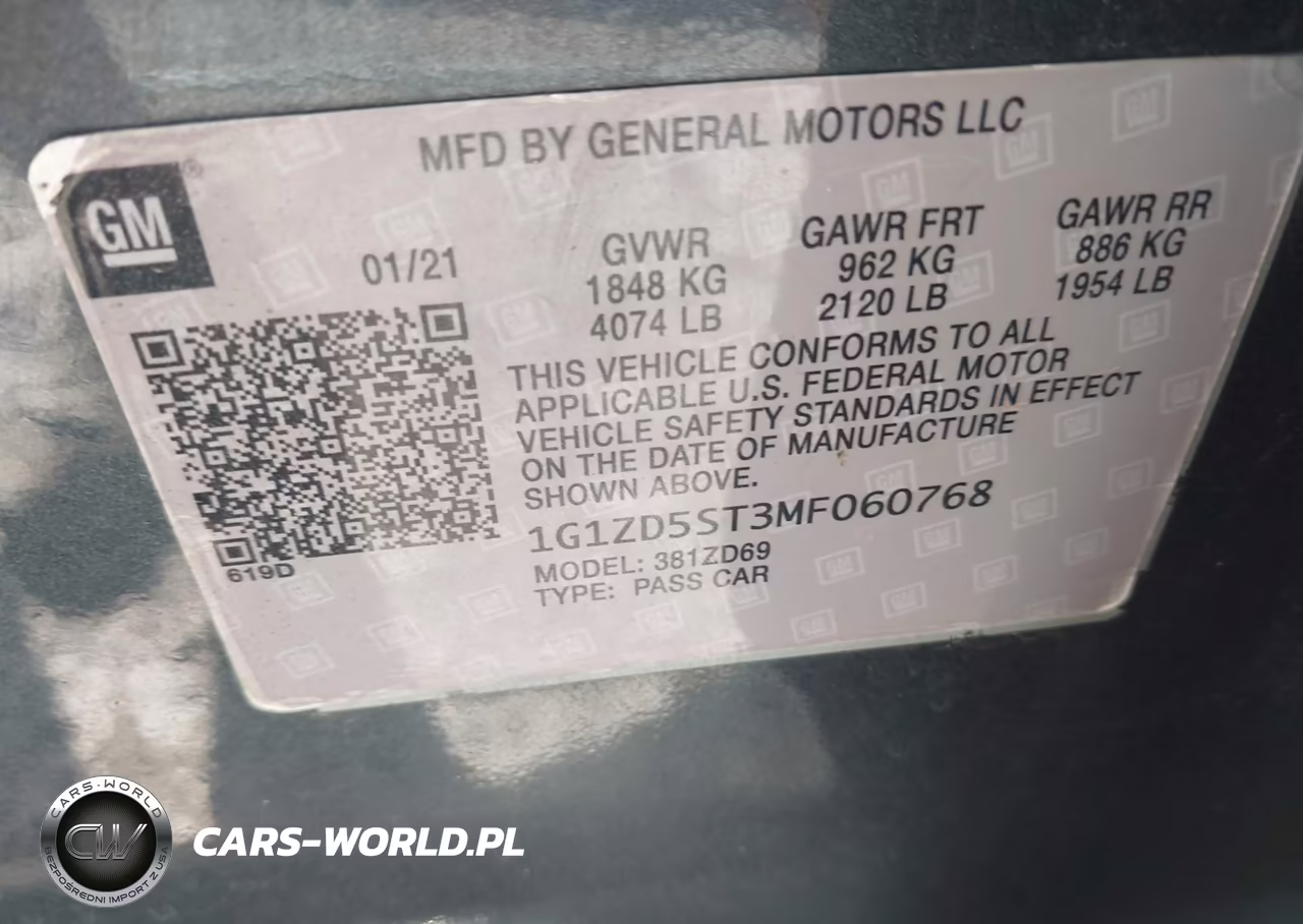 2021 Chevrolet Malibu Fwd Lt VIN:1G1ZD5ST3MF060768 - 9