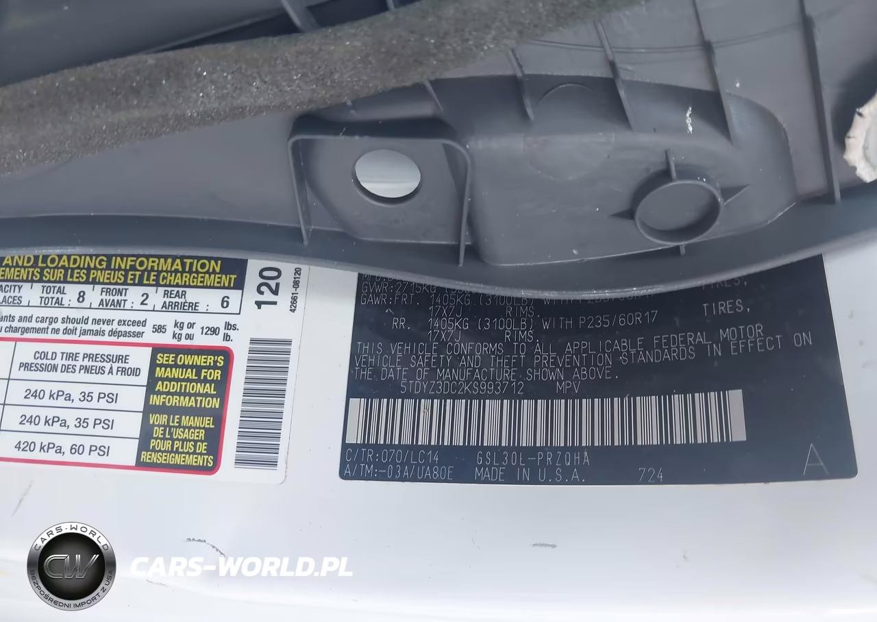 2019 Toyota Sienna Xle 8 Passenger VIN:5TDYZ3DC2KS993712 - 9