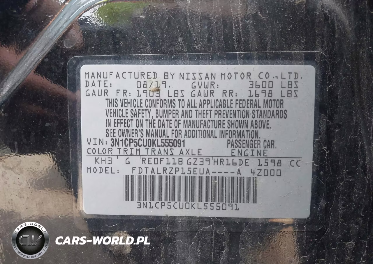 2019 Nissan Kicks S VIN:3N1CP5CU0KL555091 - 9