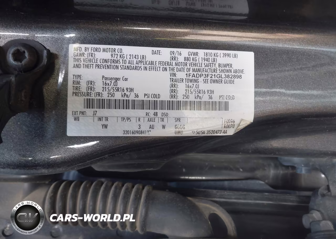 2016 Ford Focus Se VIN:1FADP3F21GL382898 - 9