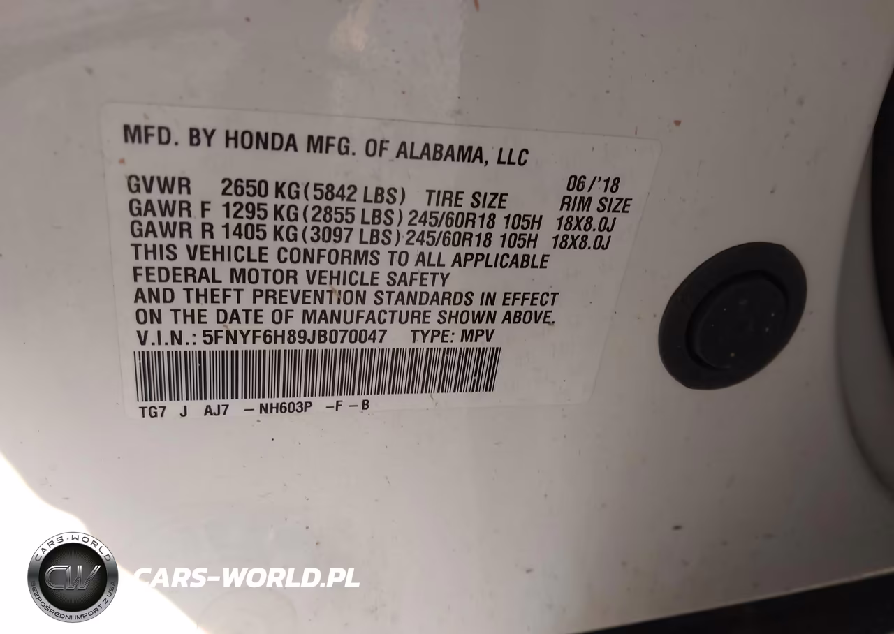 2018 Honda Pilot Ex-L VIN:5FNYF6H89JB070047 - 9