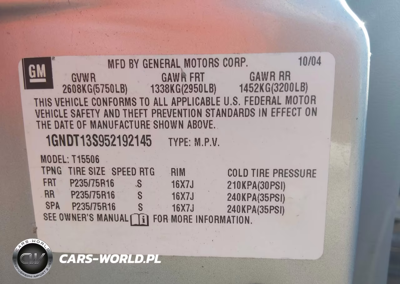 2005 Chevrolet Trailblazer Ls VIN:1GNDT13S952192145 - 9