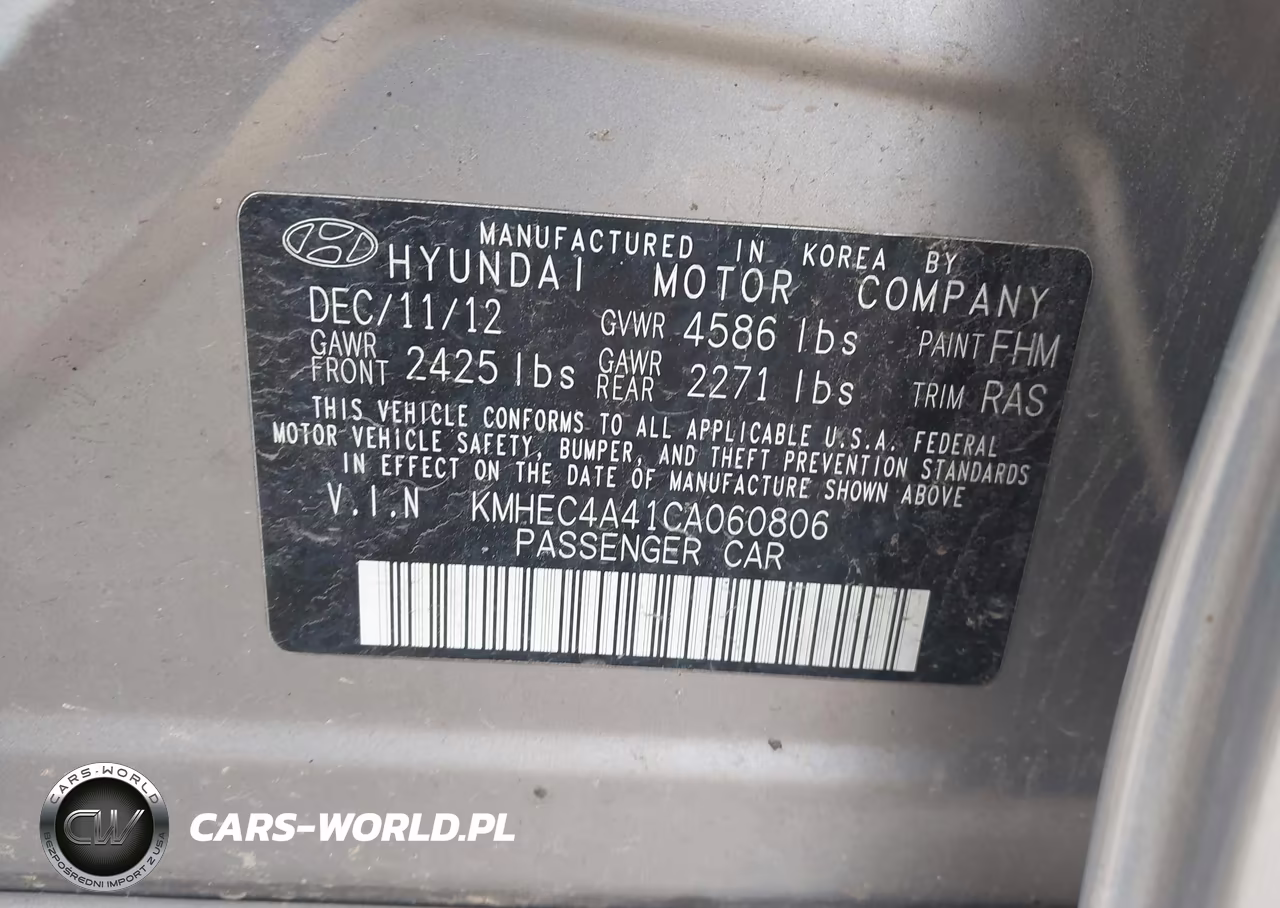 2012 Hyundai Sonata Hybrid VIN:KMHEC4A41CA060806 - 9