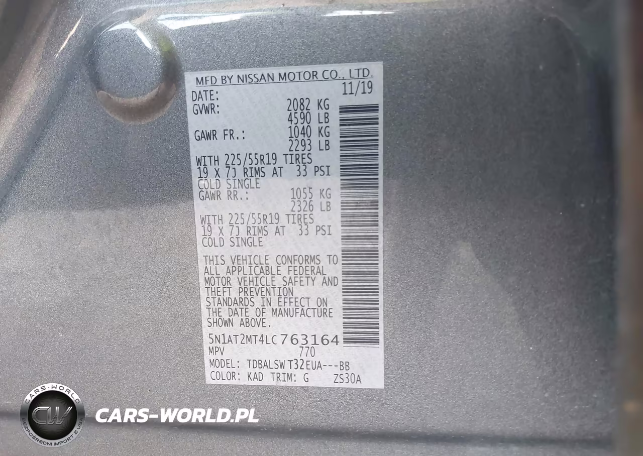 2020 Nissan Rogue Sl Fwd VIN:5N1AT2MT4LC763164 - 9