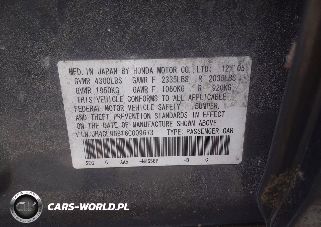2006 Acura Tsx VIN:JH4CL96816C009673 - 9