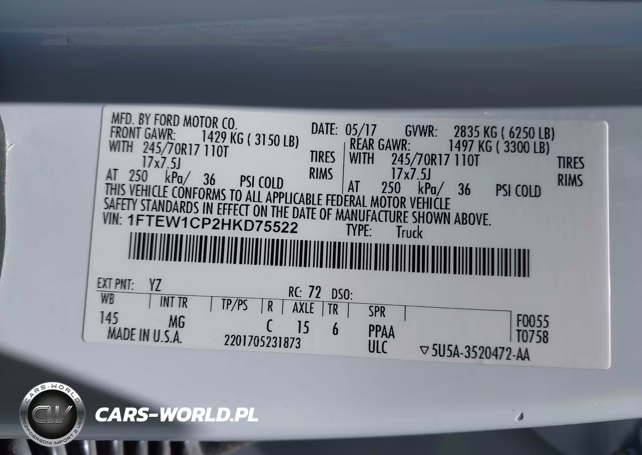 2017 Ford F-150 Lariat-Xl-Xlt VIN:1FTEW1CP2HKD75522 - 9