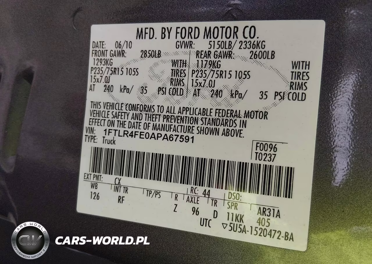 2010 Ford Ranger Xlt VIN:1FTLR4FE0APA67591 - 9