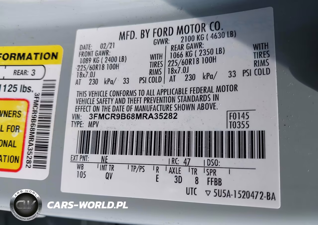 2021 Ford Bronco Sport Big Bend VIN:3FMCR9B68MRA35282 - 9