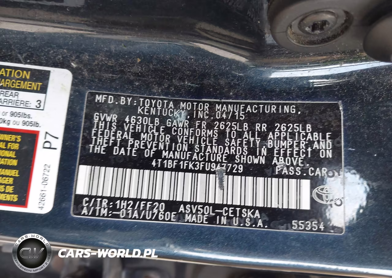 2015 Toyota Camry Se VIN:4T1BF1FK3FU947729 - 9