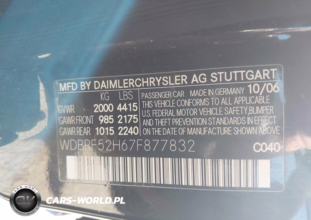 2007 Mercedes-Benz C 230 Sport VIN:WDBRF52H67F877832 - 9