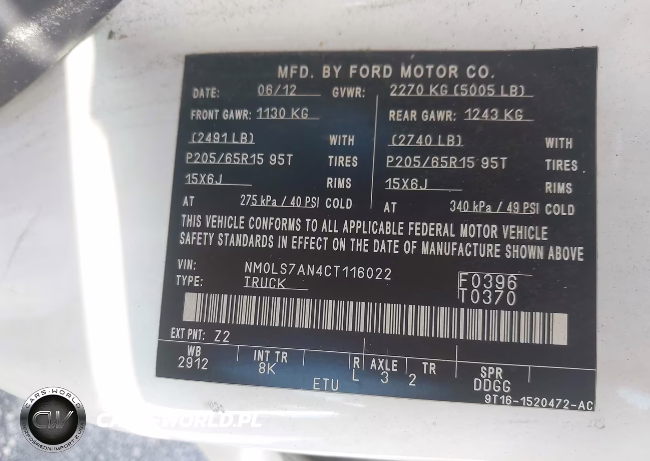2012 Ford Transit Connect Xl VIN:NM0LS7AN4CT116022 - 9