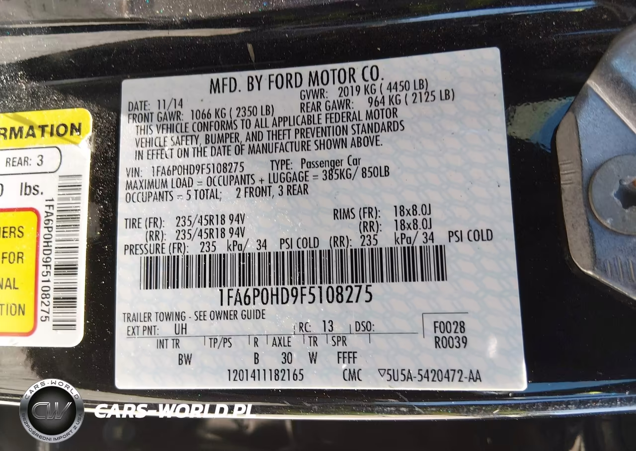 2015 Ford Fusion Se VIN:1FA6P0HD9F5108275 - 9
