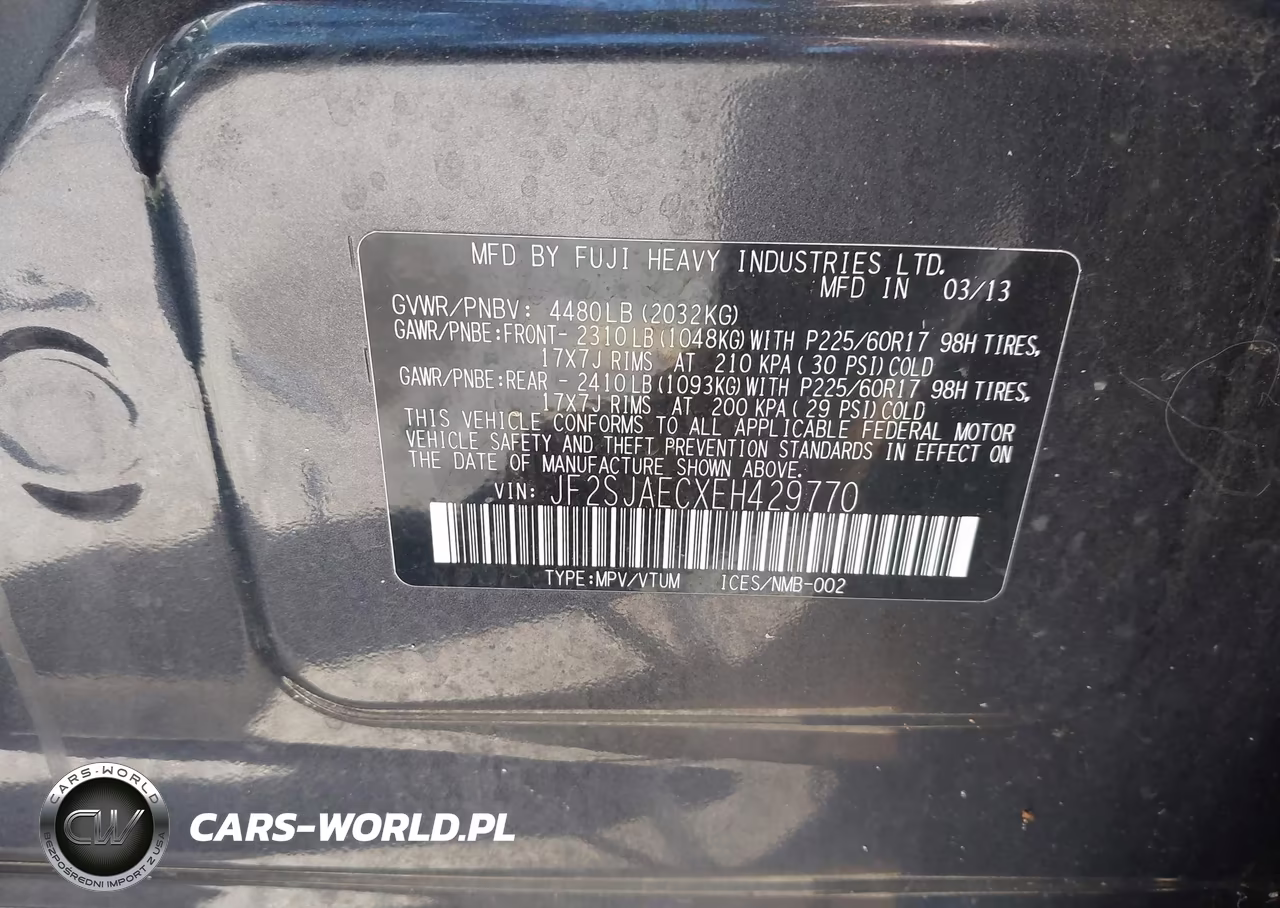 2014 Subaru Forester 2.5I Premium VIN:JF2SJAECXEH429770 - 9