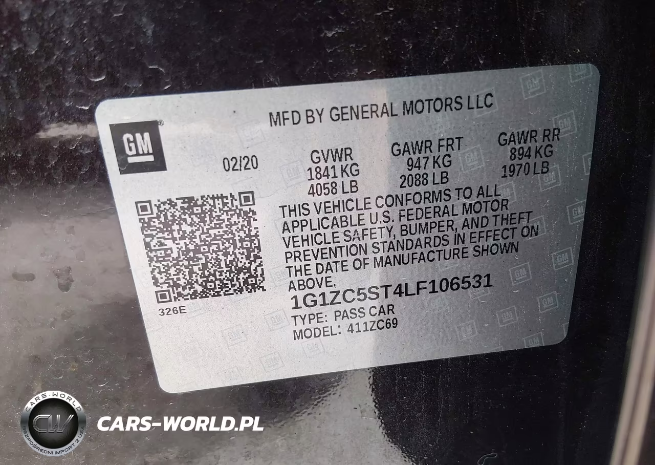 2020 Chevrolet Malibu Fwd 1Fl VIN:1G1ZC5ST4LF106531 - 9