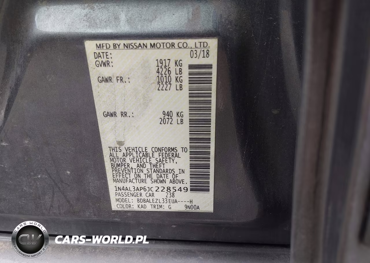2018 Nissan Altima 2.5 S VIN:1N4AL3AP6JC228549 - 9