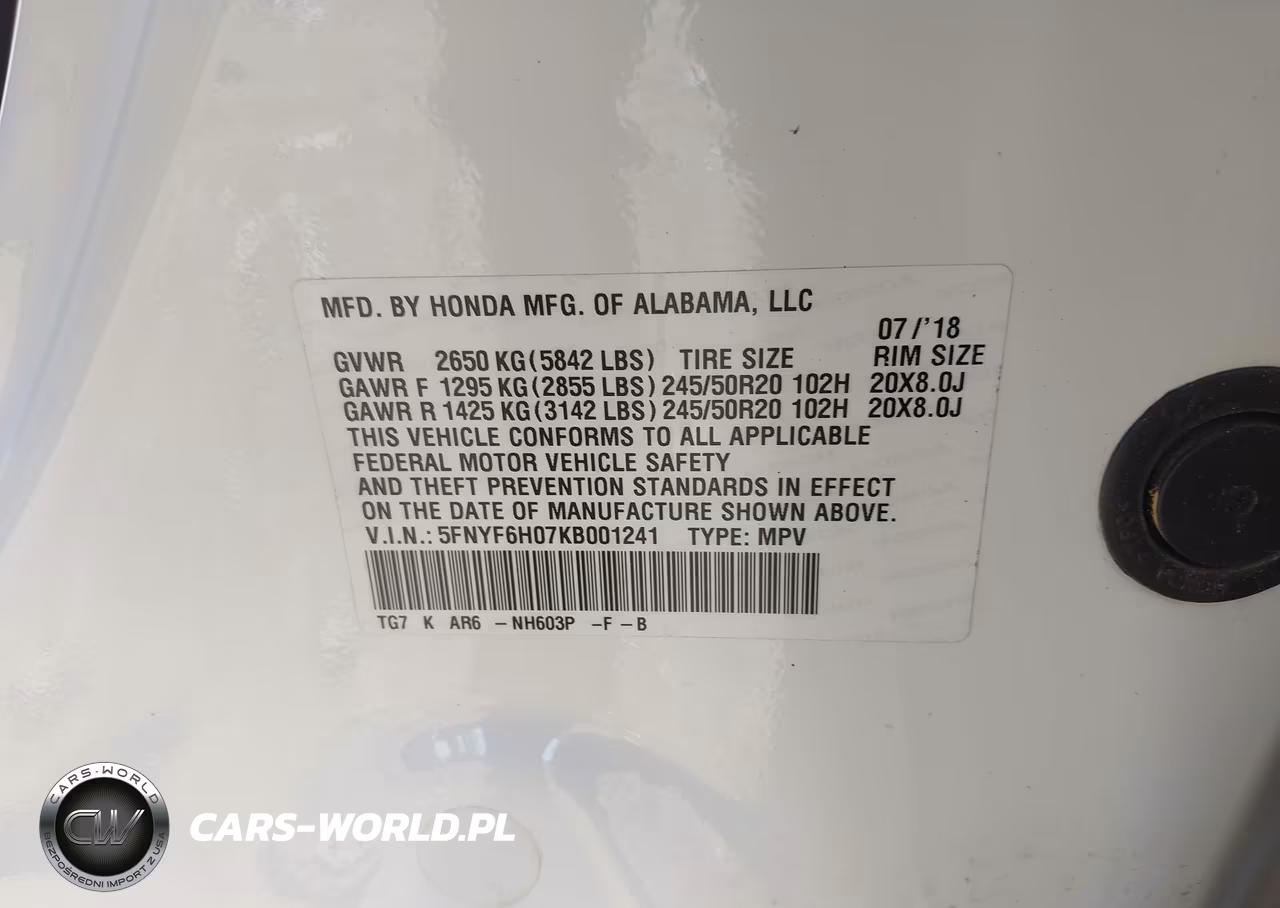 2019 Honda Pilot Elite VIN:5FNYF6H07KB001241 - 9