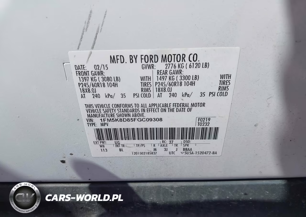 2015 Ford Explorer Xlt VIN:1FM5K8D85FGC09308 - 9