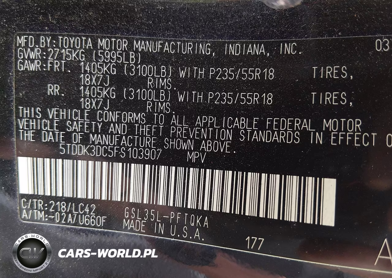 2015 Toyota Sienna Xle 7 Passenger VIN:5TDDK3DC5FS103907 - 9