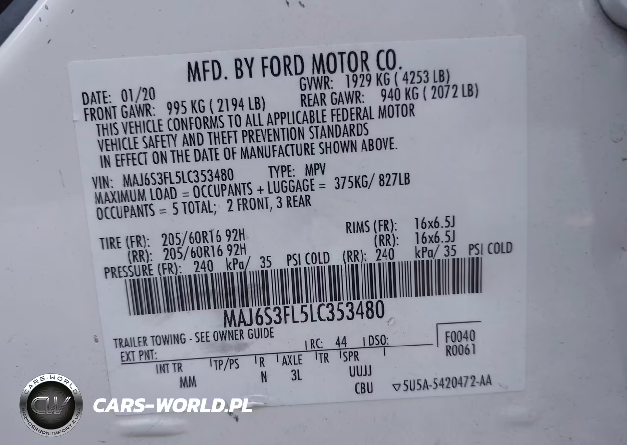 2020 Ford Ecosport S VIN:MAJ6S3FL5LC353480 - 9