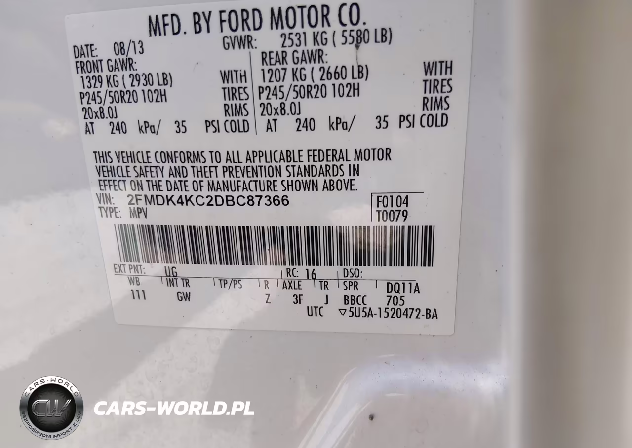 2013 Ford Edge Limited VIN:2FMDK4KC2DBC87366 - 9