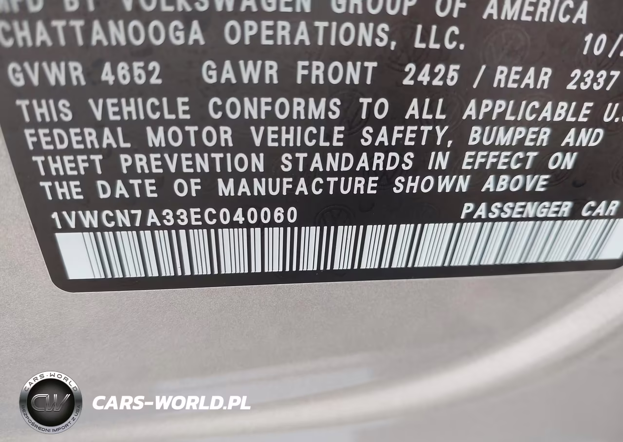 2014 Volkswagen Passat 2.0L Tdi Sel Premium VIN:1VWCN7A33EC040060 - 9