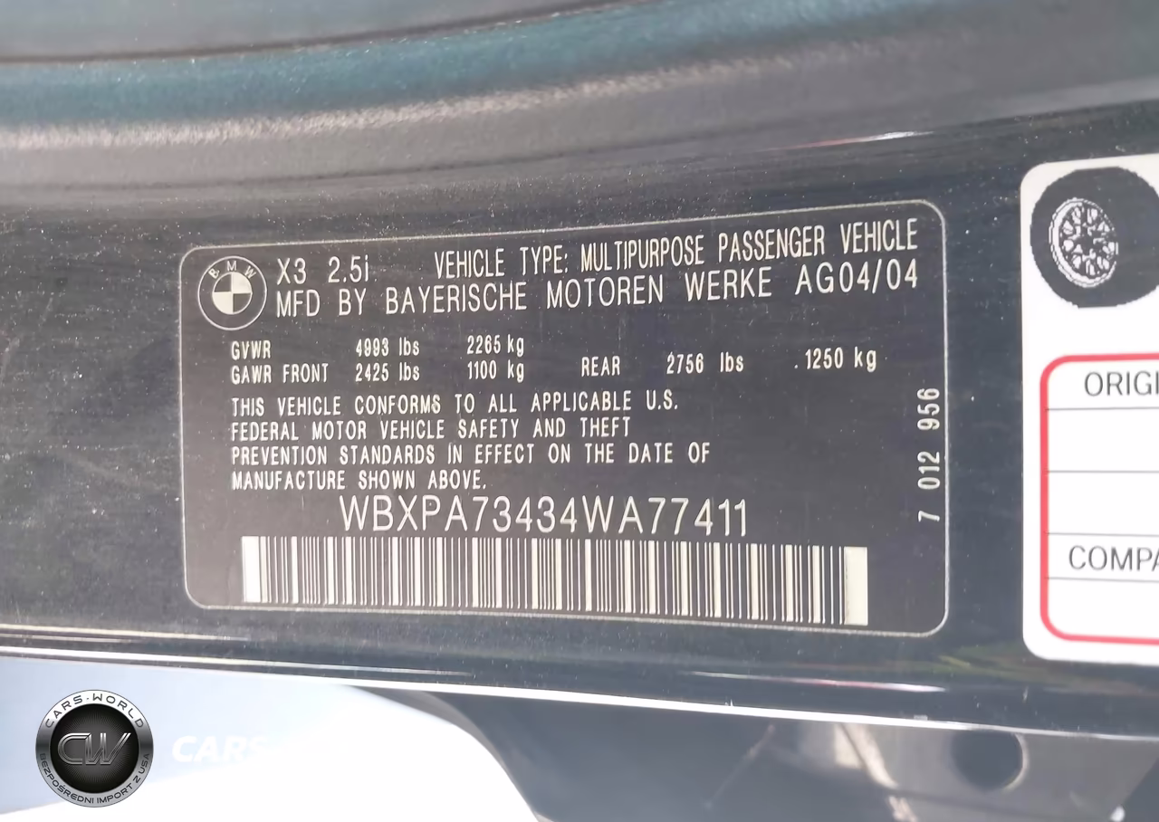 2004 BMW X3 2.5I VIN:WBXPA73434WA77411 - 9