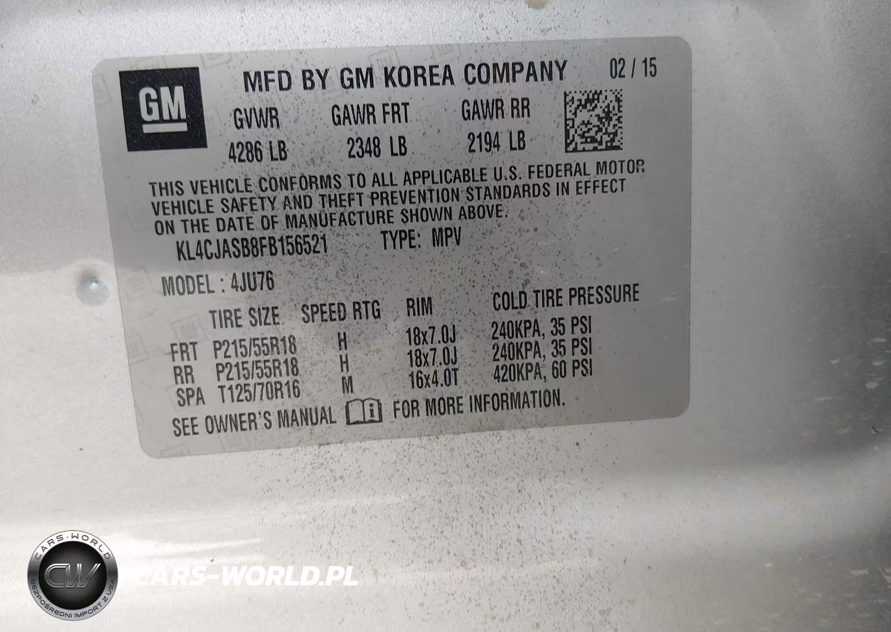 2015 Buick Encore VIN:KL4CJASB8FB156521 - 9
