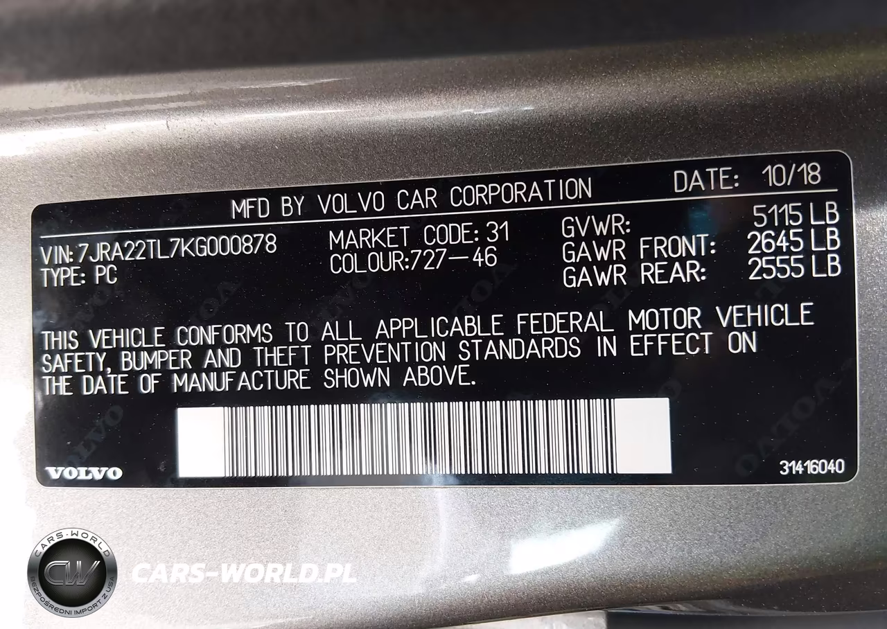 2019 Volvo S60 T6 Inscription VIN:7JRA22TL7KG000878 - 9