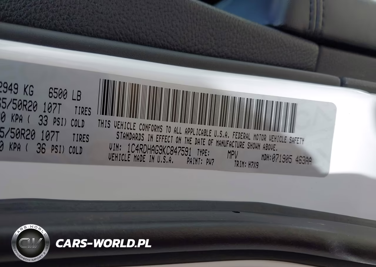 2019 Dodge Durango Sxt Plus Rwd VIN:1C4RDHAG9KC847591 - 9