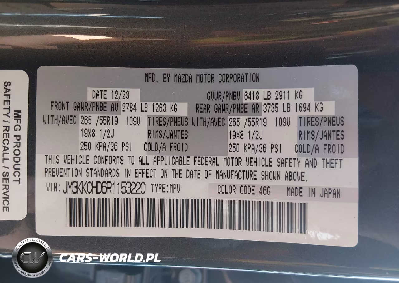 2024 Mazda Cx-90 3.3 Turbo Preferred Plus VIN:JM3KKCHD6R1153220 - 9