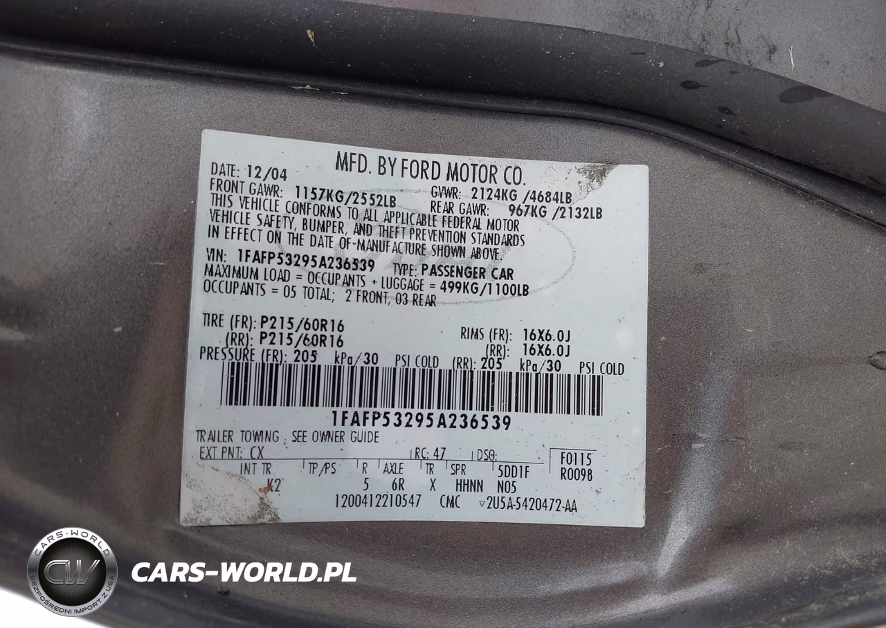 2005 Ford Taurus Se VIN:1FAFP53295A236539 - 9