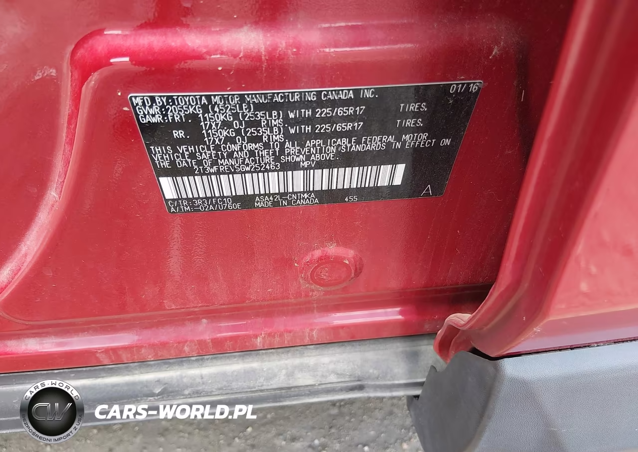 2016 Toyota Rav4 Xle VIN:2T3WFREV5GW252463 - 9
