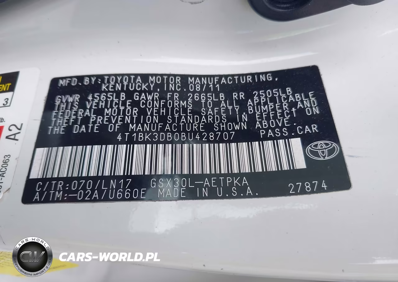 2011 Toyota Avalon Limited VIN:4T1BK3DB0BU428707 - 9