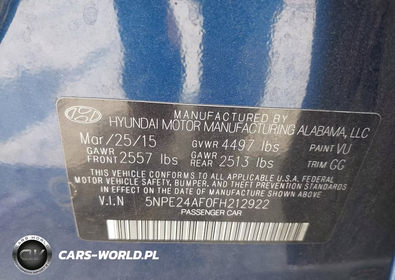 2015 Hyundai Sonata Se VIN:5NPE24AF0FH212922 - 9
