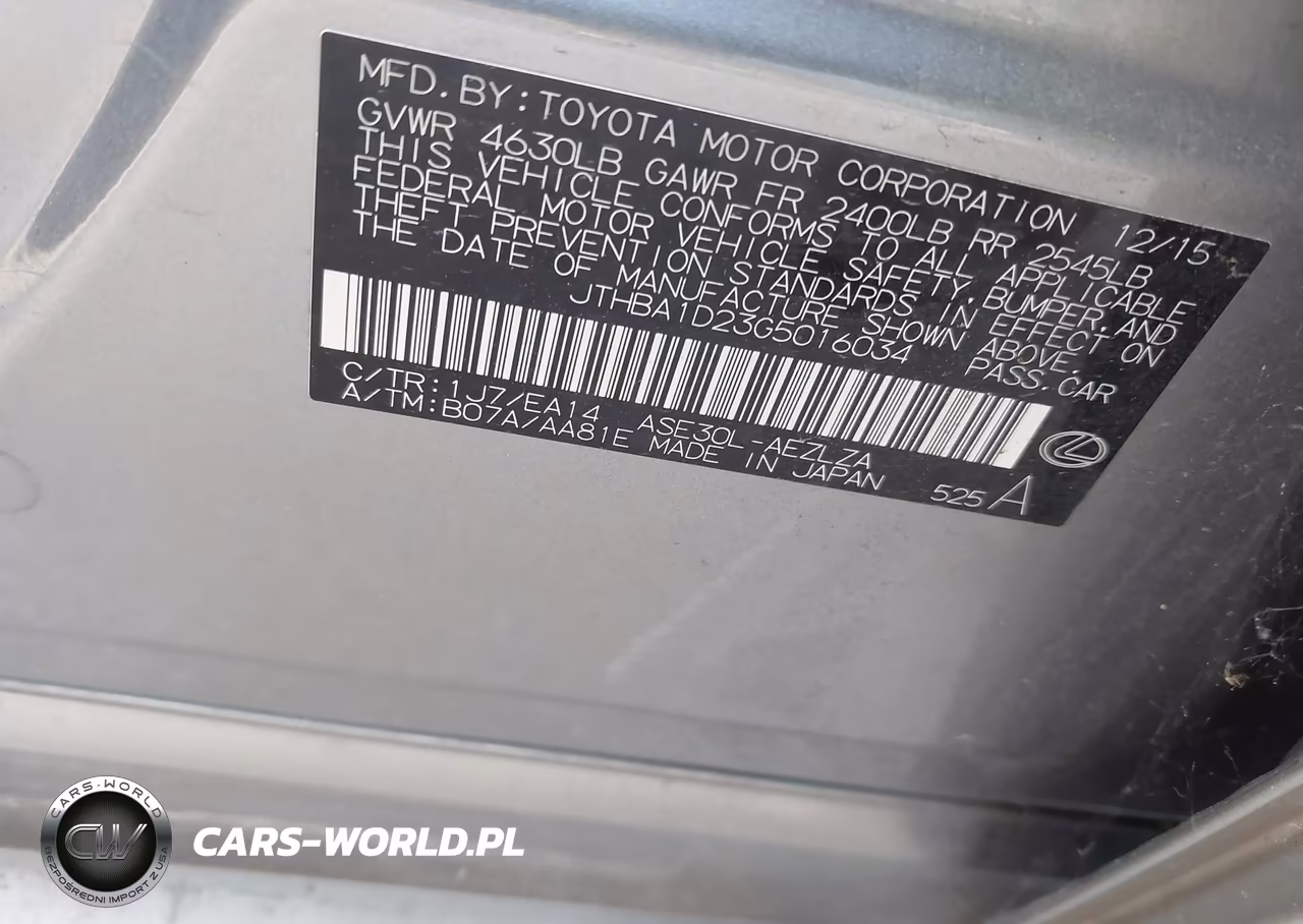 2016 Lexus Is 200T VIN:JTHBA1D23G5016034 - 9