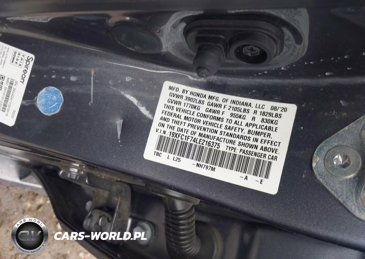 2020 Honda Civic Ex-L VIN:19XFC1F74LE216375 - 9