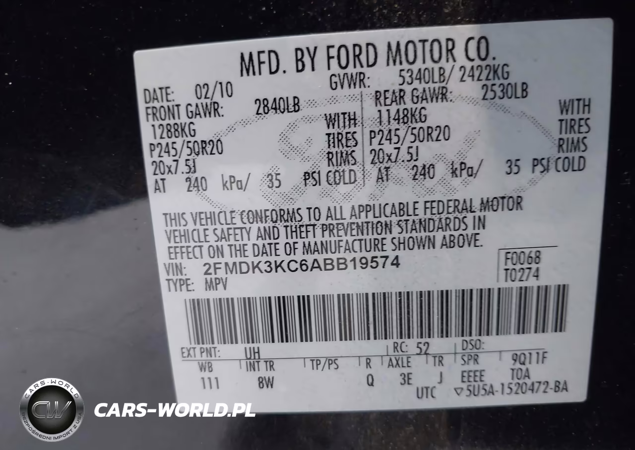 2010 Ford Edge Limited VIN:2FMDK3KC6ABB19574 - 9