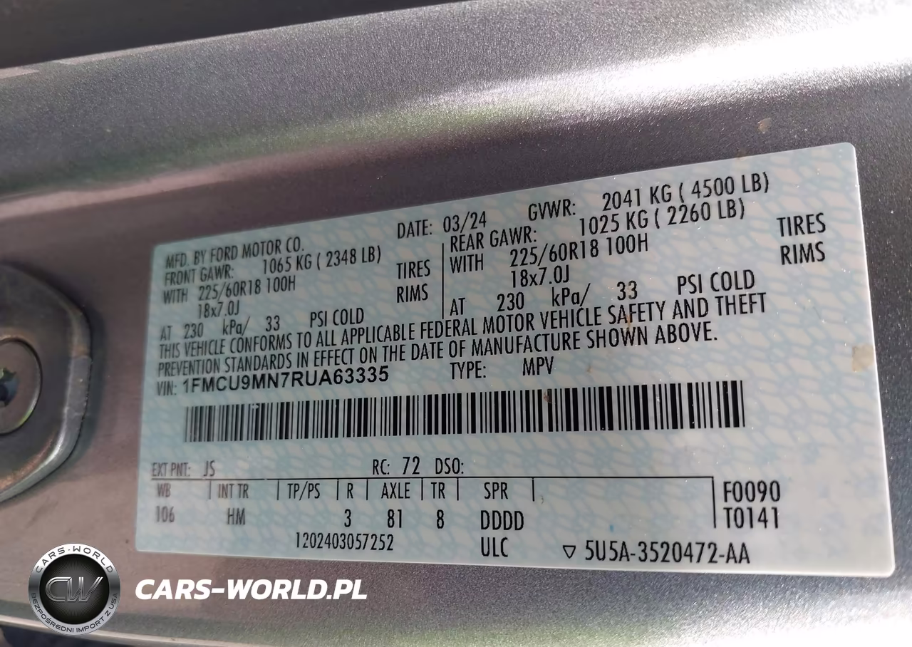 2024 Ford Escape St-Line VIN:1FMCU9MN7RUA63335 - 9