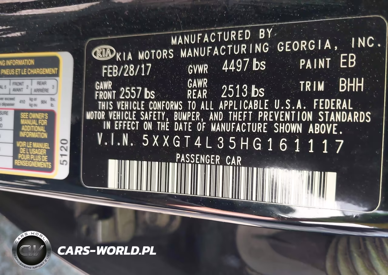 2017 Kia Optima Lx VIN:5XXGT4L35HG161117 - 9