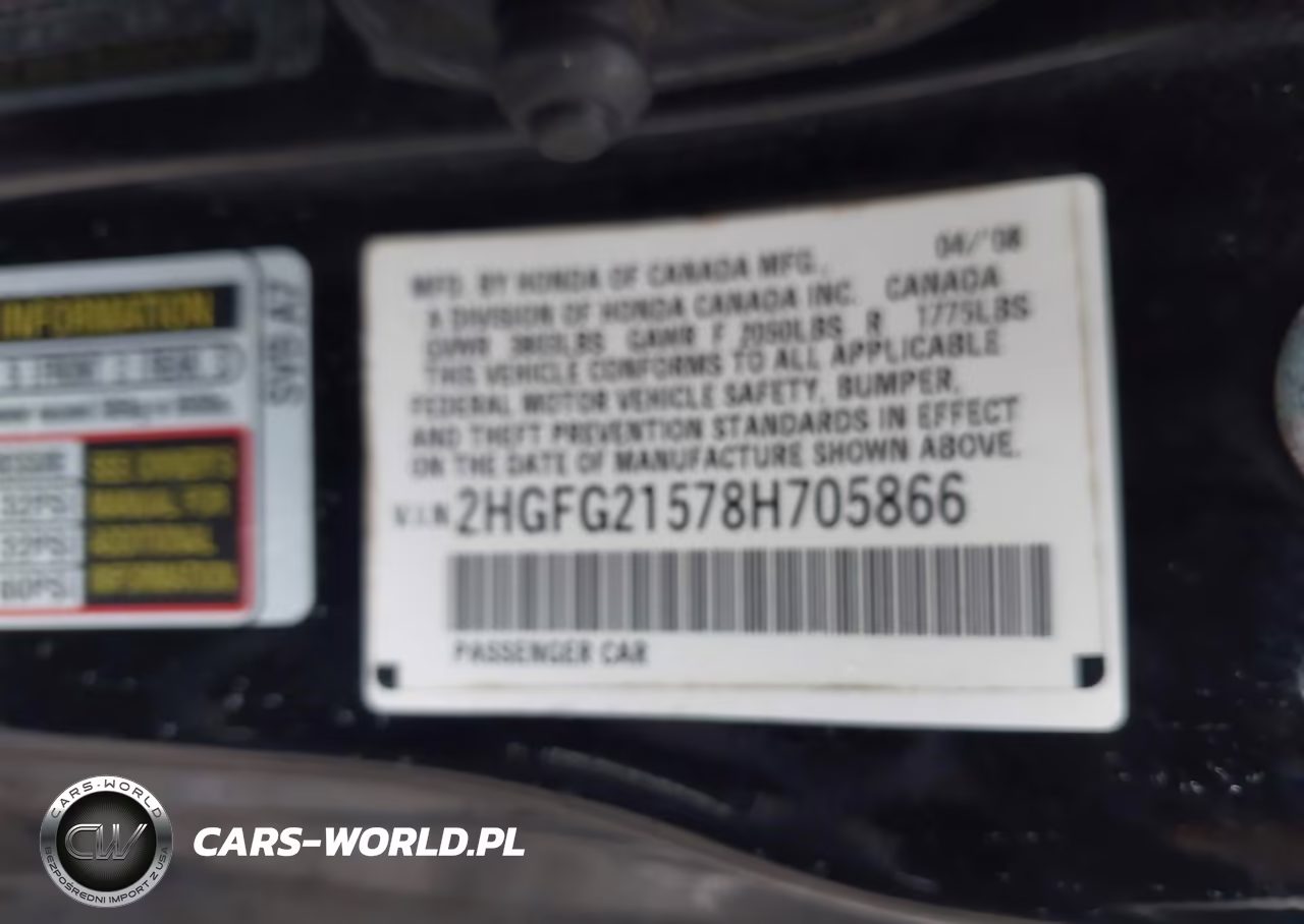 2008 Honda Civic Si VIN:2HGFG21578H705866 - 9
