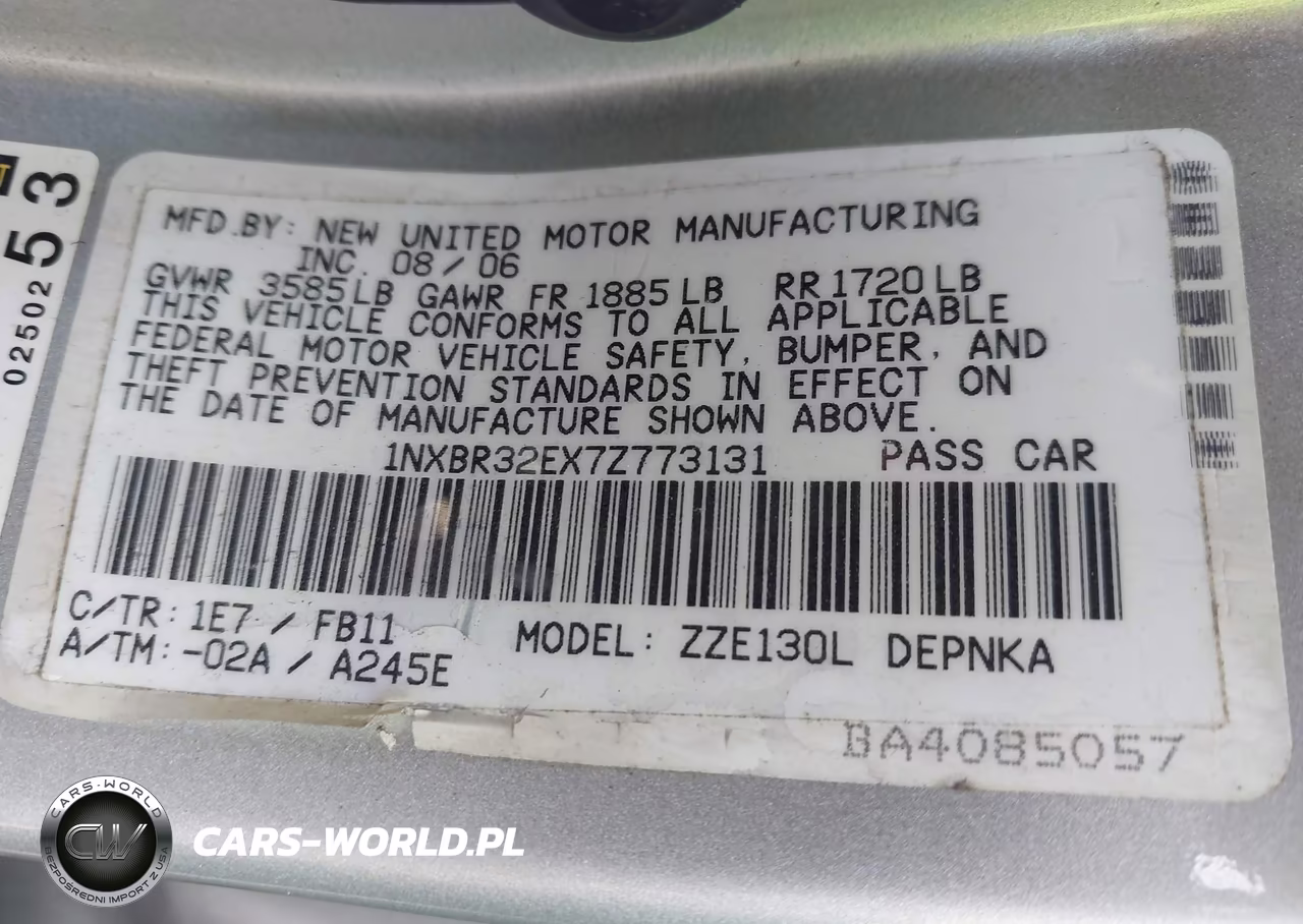 2007 Toyota Corolla Le VIN:1NXBR32EX7Z773131 - 9