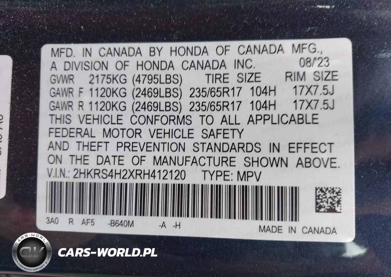 2024 Honda Cr-V Lx Awd VIN:2HKRS4H2XRH412120 - 9