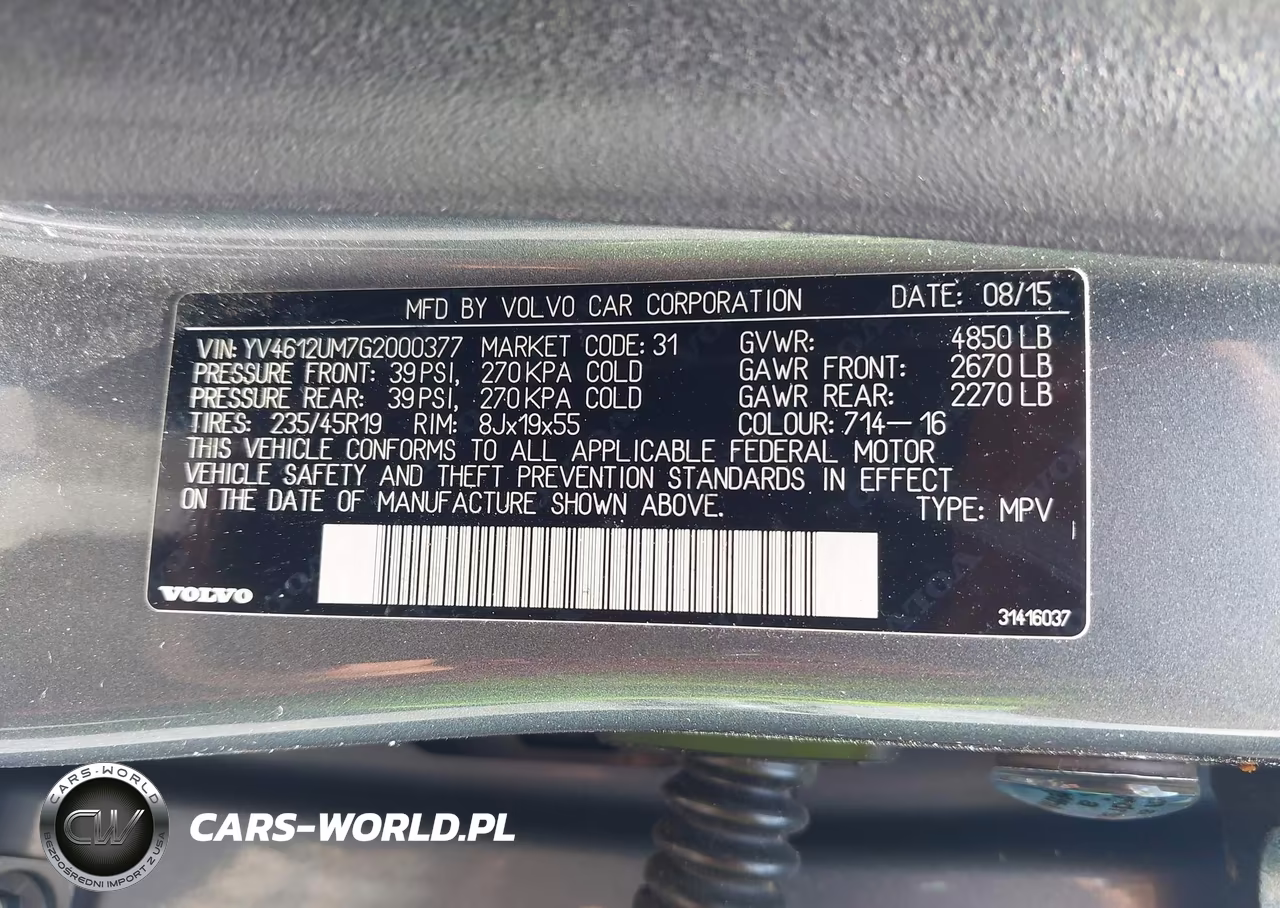 2016 Volvo S60 Cross Country T5 Platinum VIN:YV4612UM7G2000377 - 9