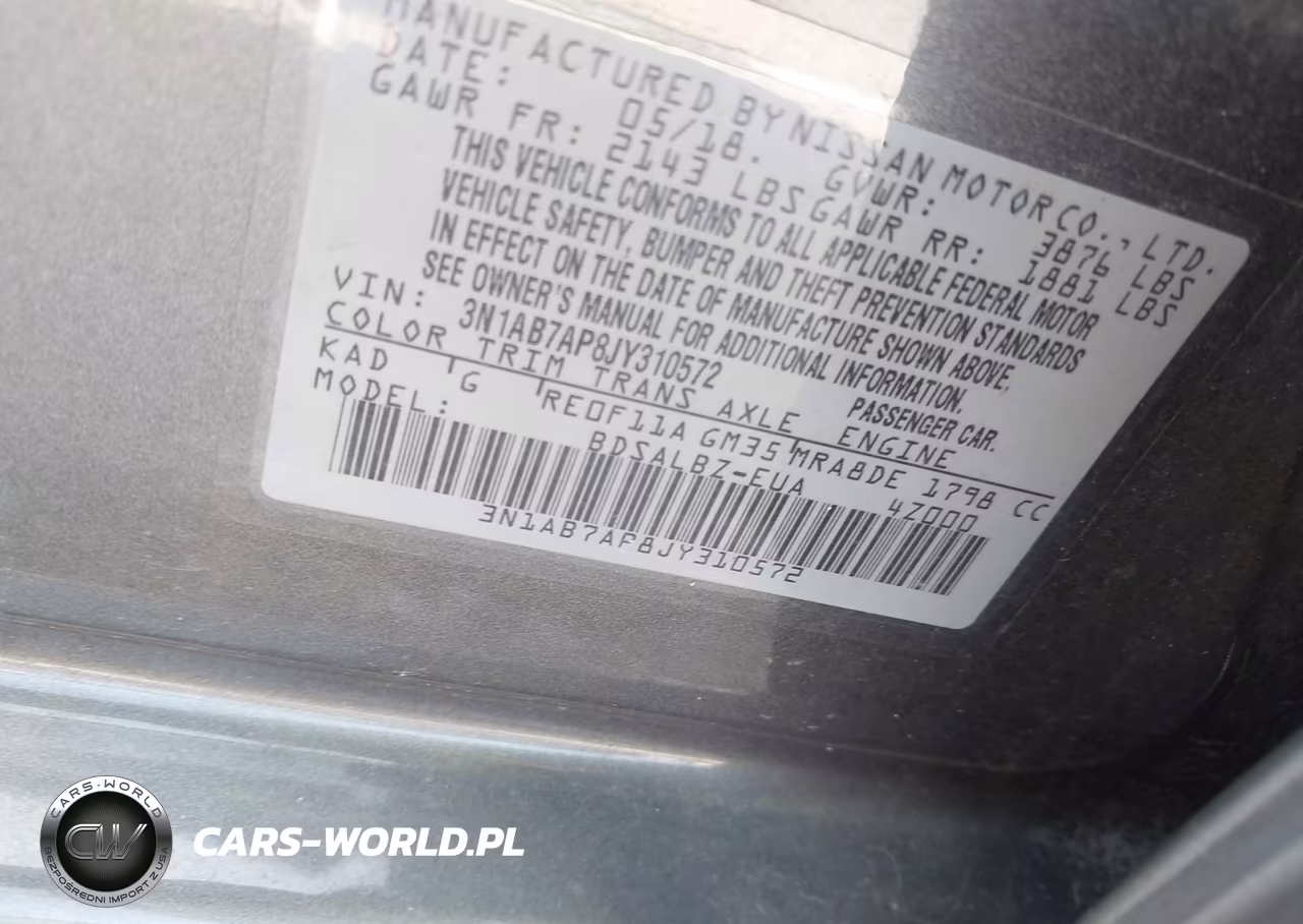 2018 Nissan Sentra S VIN:3N1AB7AP8JY310572 - 9