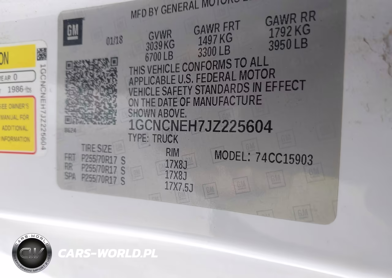 2018 Chevrolet Silverado 1500 Wt VIN:1GCNCNEH7JZ225604 - 9
