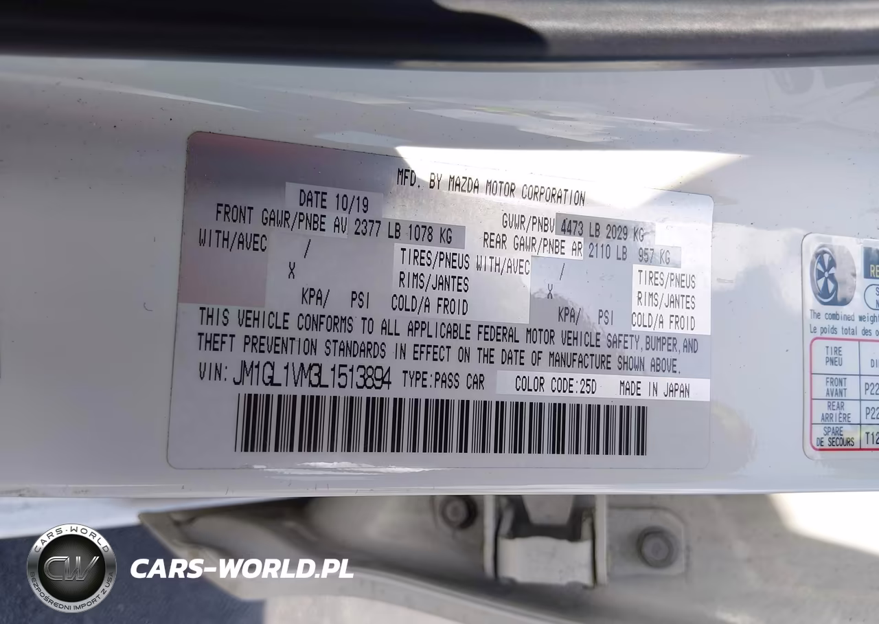 2020 Mazda Mazda6 Touring VIN:JM1GL1VM3L1513894 - 9
