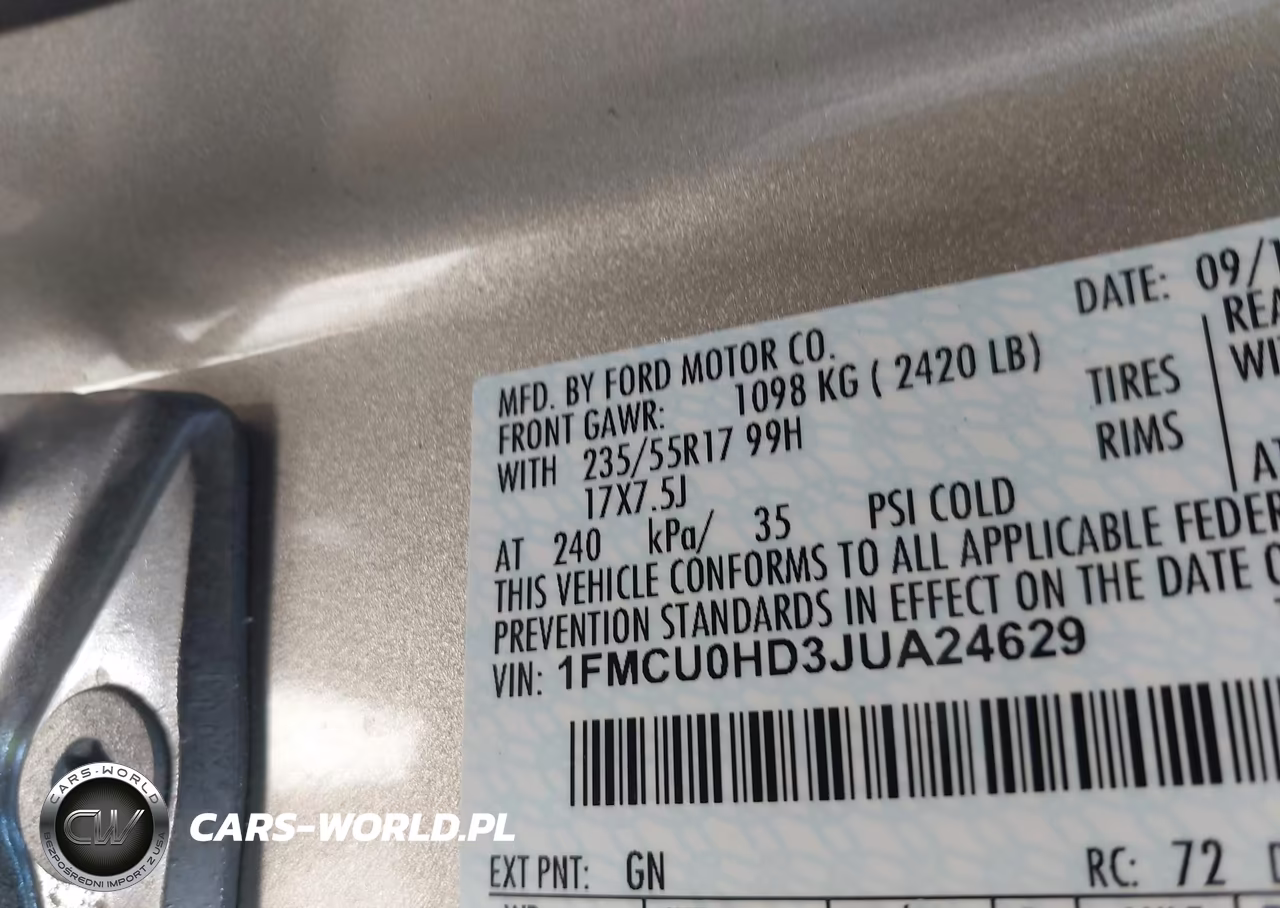 2018 Ford Escape Sel VIN:1FMCU0HD3JUA24629 - 9