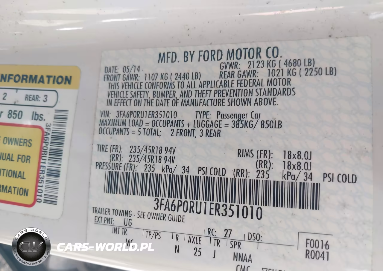 2014 Ford Fusion Hybrid Titanium VIN:3FA6P0RU1ER351010 - 9