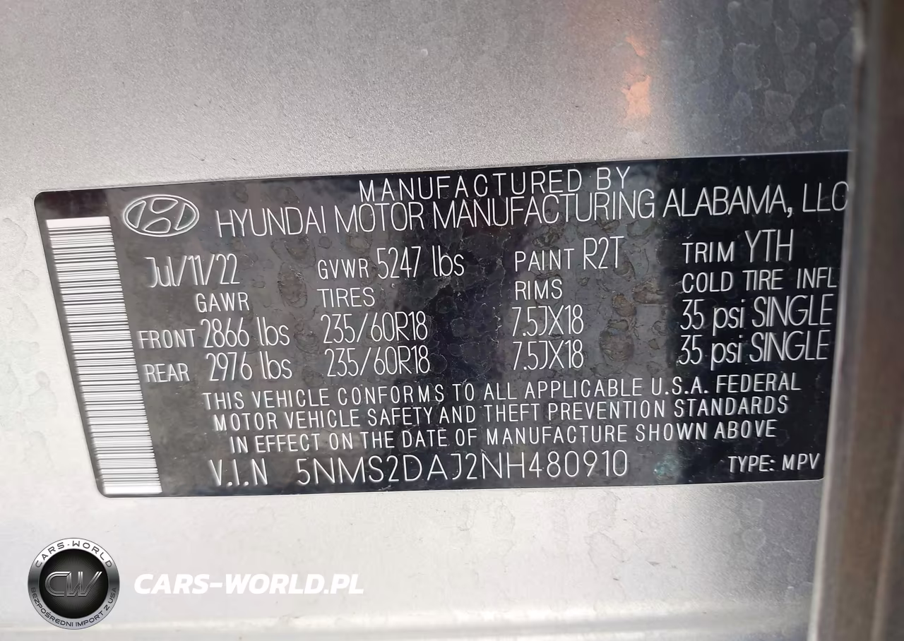 2022 Hyundai Santa Fe Sel VIN:5NMS2DAJ2NH480910 - 9